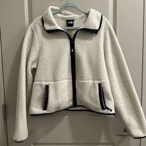 Sherpa North Face Zip Up (off white)